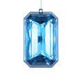 thumbnail image 1 of Vickerman 8" Blue Rectangle Jewel Glitter Ornament. Features blue glitter around the edge. 2 per bag., 1 of 2