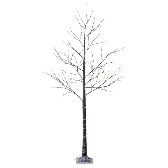 Vickerman 8' Brown Frosted Twig Tree, Warm White 3mm Wide Angle LED lights
