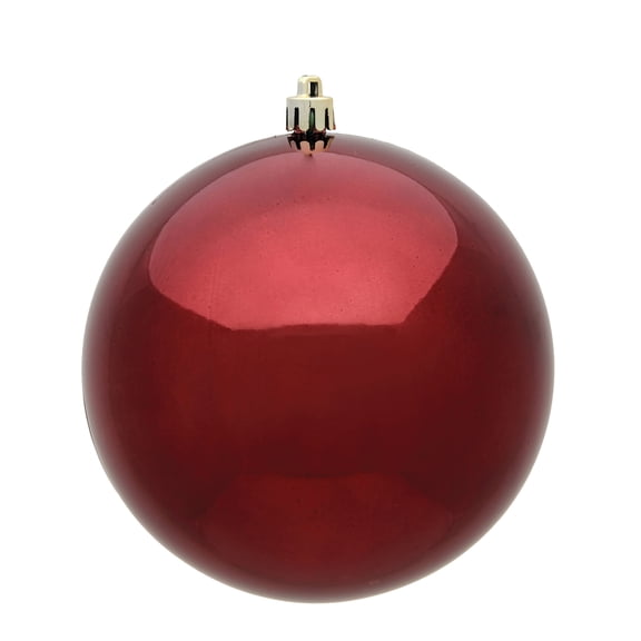 Vickerman 8" Burgundy Shiny Ball Ornament