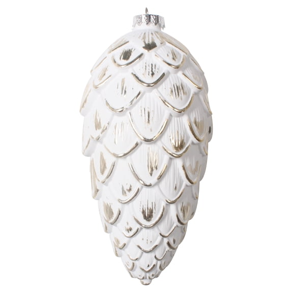 Vickerman 8" Champagne Brushed Pinecone Christmas Ornament, Pack of 2