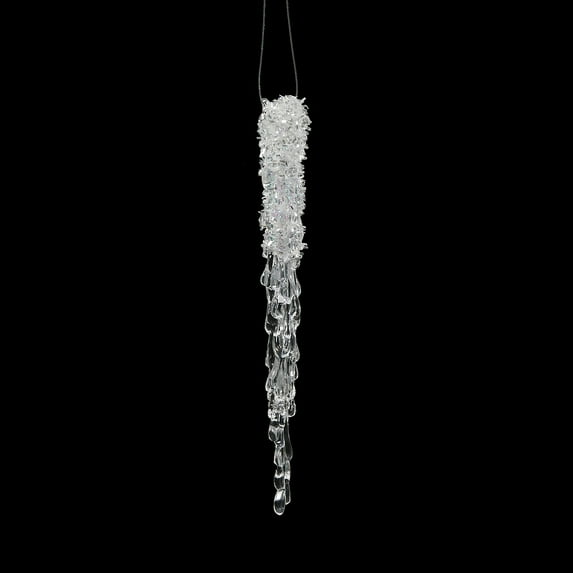 Vickerman 8" Clear Icicle Christmas Ornament, 6 per Bag