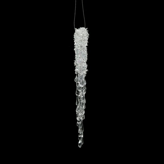 Vickerman 8" Clear Icicle Christmas Ornament, 6 per Bag