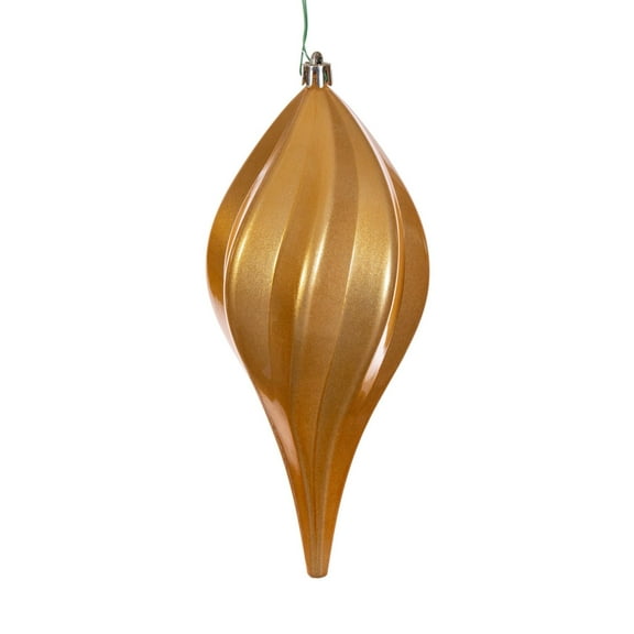 Vickerman 8" Copper Gold UV Candy Swirl Drop Christmas Ornament, Set of 3