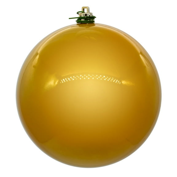 Vickerman 8" Gold Pearl UV Drilled Ball Ornament, 1 per bag.