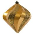 thumbnail image 1 of Vickerman 8" Gold Swirl Diamond UV Candy Christmas Ornament, 1 of 2