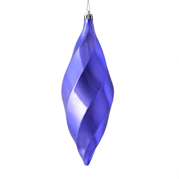Vickerman 8" Lavender Shiny Swirl Finial Ornament, Pack of 6