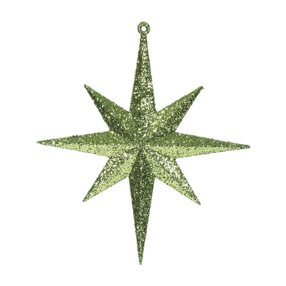Vickerman 8" Lime Iridescent Glitter Bethlehem Star Christmas Ornament, 4 per Box