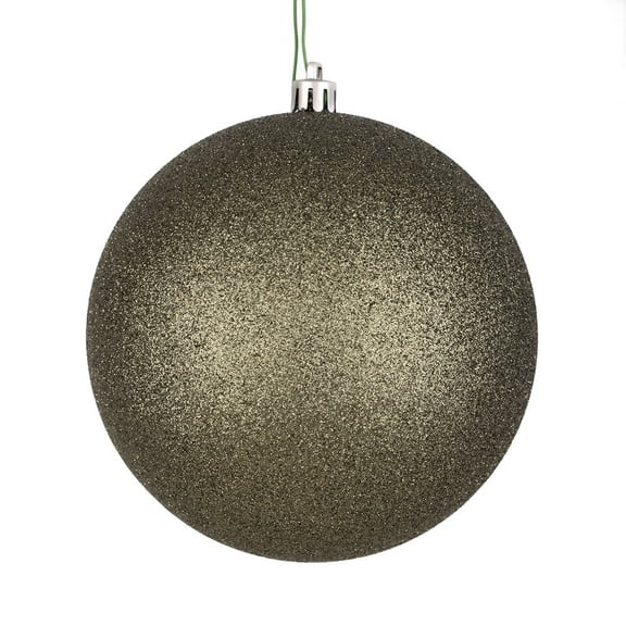 Vickerman 8" Limestone Glitter Ball Drilled, 1 per Bag