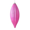 thumbnail image 1 of Vickerman 8" Mauve Shiny Line Finial 4/Bag. This ornament features a straight line design that will add texture to any holiday decorating project. Includes 4 pieces per bag., 1 of 1