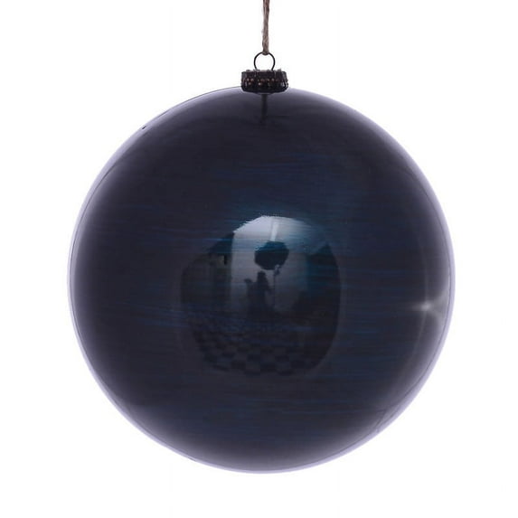 Vickerman 8" Midnight Blue Wood Grain Ball Ornament, 2 per Bag