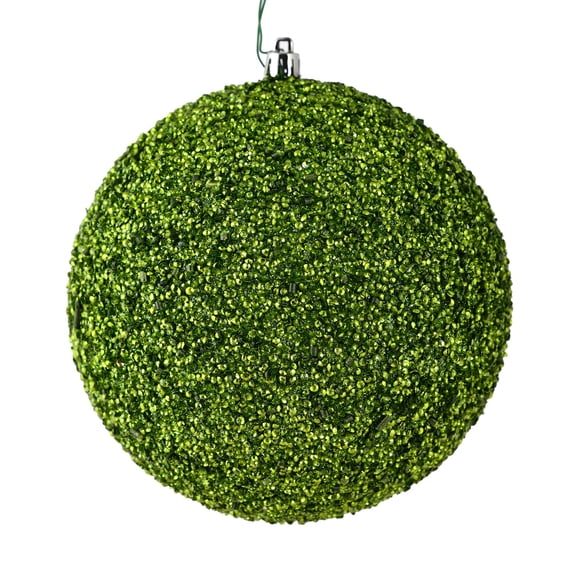 Vickerman 8" Olive Beaded Ball Ornament, 2 per Bag