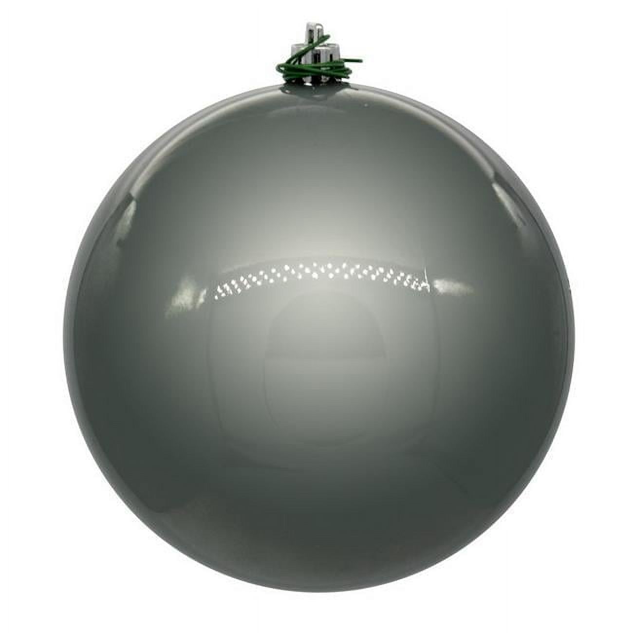 Vickerman 8" Pewter Pearl UV Drilled Ball Ornament, 1 per Bag, Polystyrene