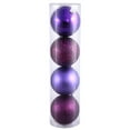 thumbnail image 1 of Vickerman 8" Plum 4-Finish Ball Ornament Assortment, 4 per Bag, 1 of 3