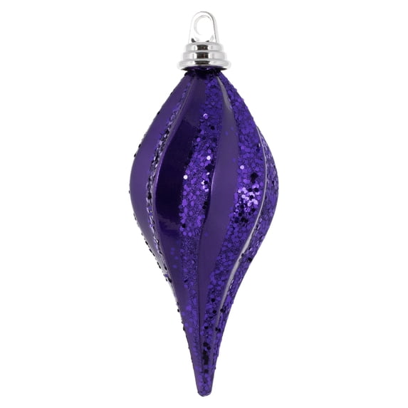 Vickerman 8'' Plum Glitter Swirl Drop Christmas Ornament
