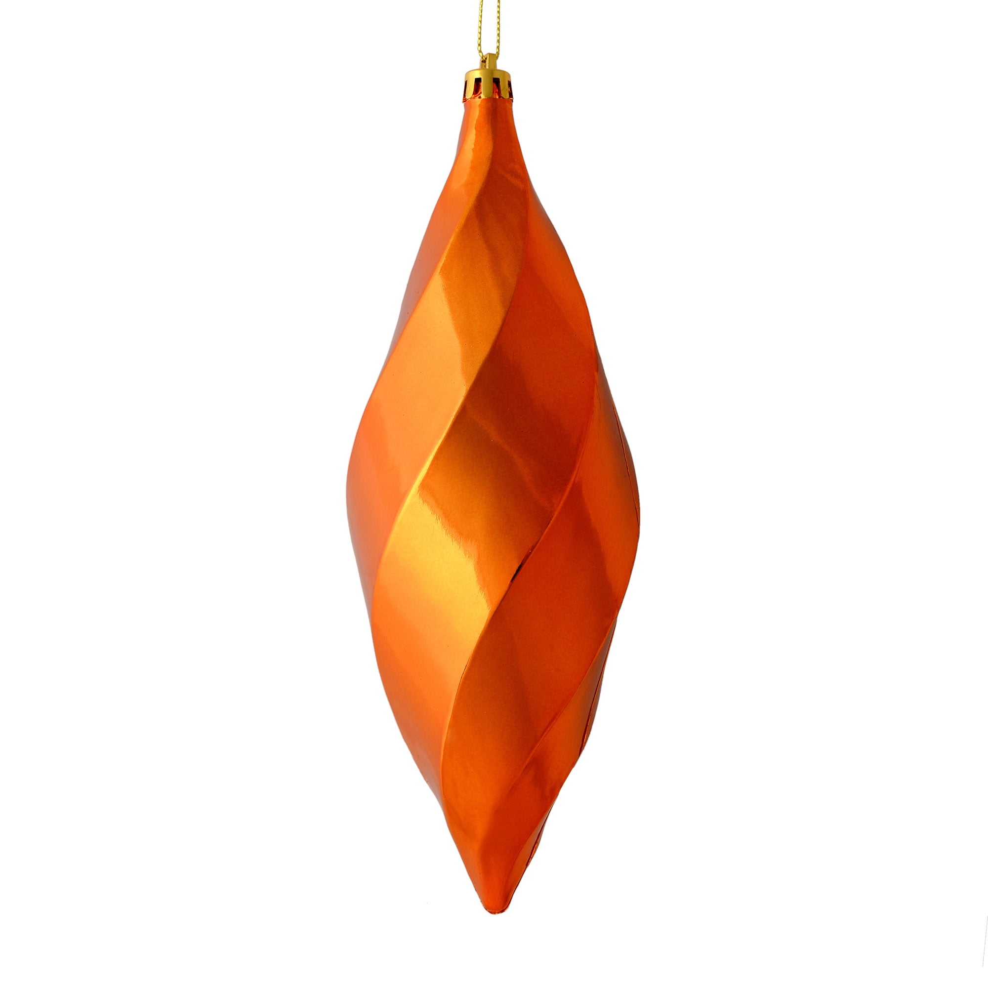 Vickerman 4" Burnished Orange 4-finish Finial Ornament, 8 Per Box