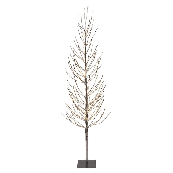 Vickerman 8' Silver Artificial Christmas Tree, Warm White LED Lights