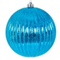 thumbnail image 1 of Vickerman 8" Turquoise Shiny Lined Mercury Ball Ornament., 1 of 1