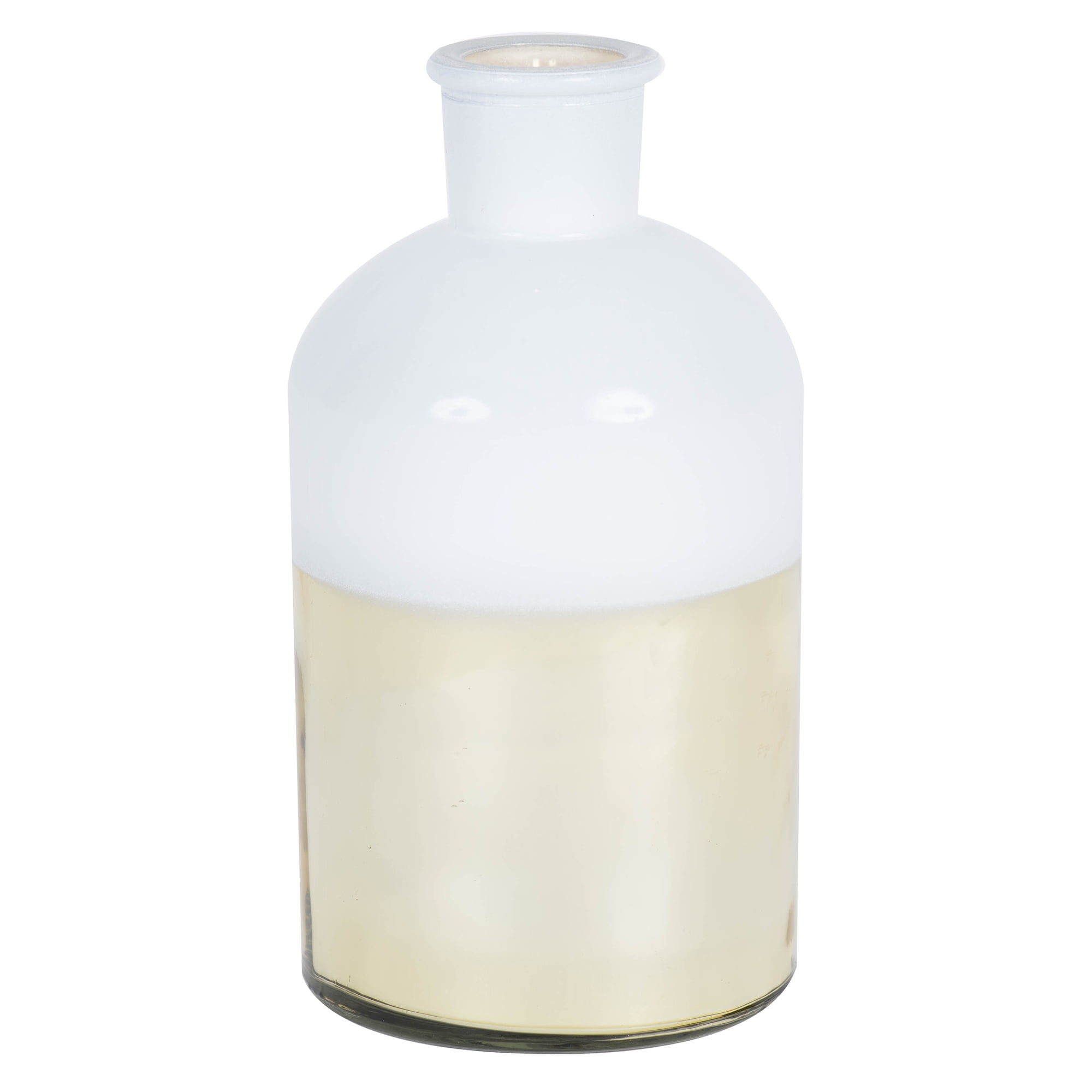 White and Gold Transitional Glass Vase for Bouquets