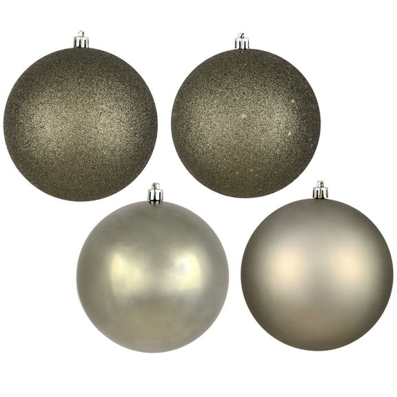 Vickerman 8" Wrought Iron 4-Finish Ball Ornament Assortment, 4 per Bag
