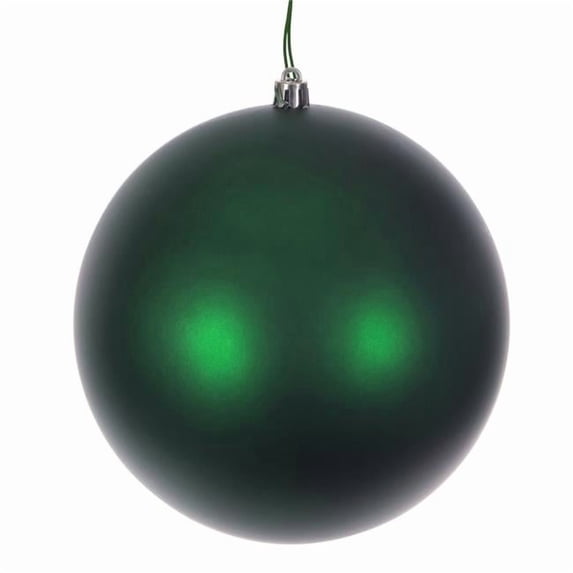Vickerman N592004DMVL 8 in. Green Matte Seamless UV Drilled Christmas Ornament Ball