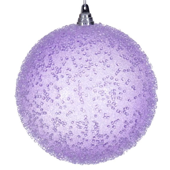 Vickerman MT254286W 8 in. Lavender Icy Sugar Ball Ornament