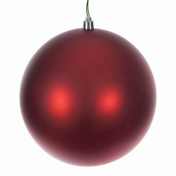 Vickerman N592003DMVL 8 in. Seamless Ball UV Drilled Ornament, Red Matte