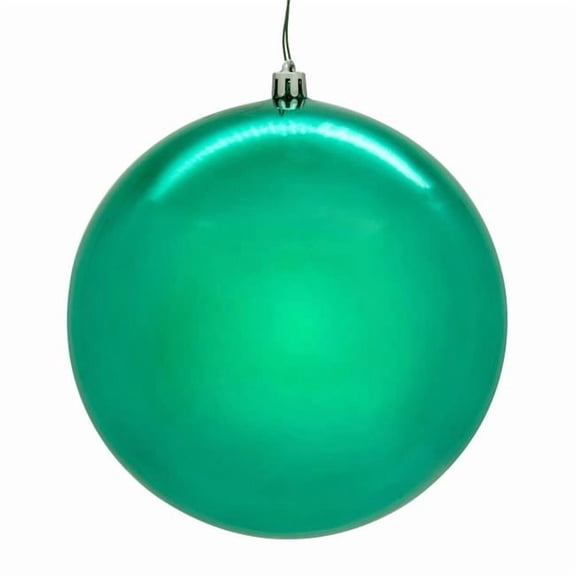Vickerman N592042DSVL 8 in. Teal Shiny Seamless UV Drilled Christmas Ornament Ball