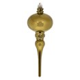 thumbnail image 1 of Vickerman 8" x 2.75" Olive Shiny Finial Ornament, with drilled and wired caps. Comes 3 per Bag., 1 of 4