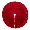thumbnail image 1 of Vickerman 84" Plush Red Velvet Christmas Tree Skirt, 1 of 3