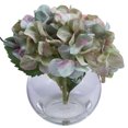 thumbnail image 1 of Vickerman 9" Artificial Seafoam Lavender Hydrangea in Glass Bubble Vase, 1 of 2