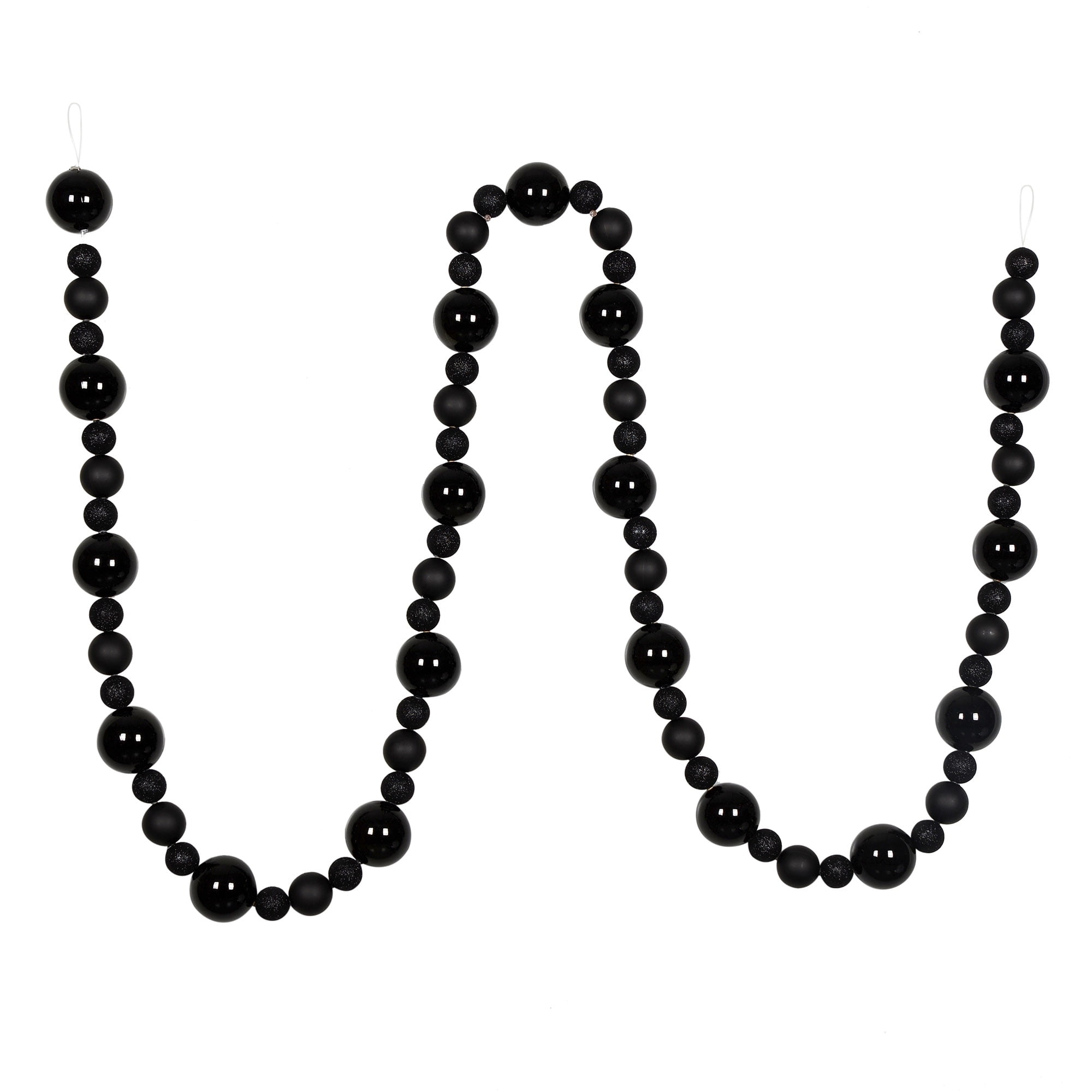 14" Black Shatterproof Christmas Ball Garland