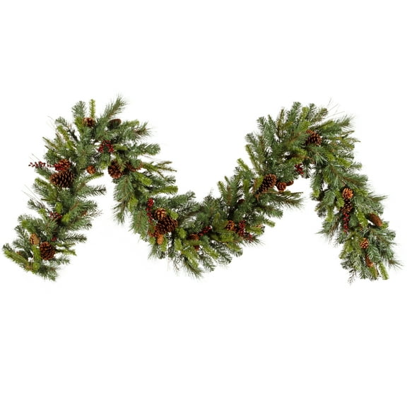 Vickerman 9' Cibola Mixed Berry Artificial Christmas Garland, Unlit