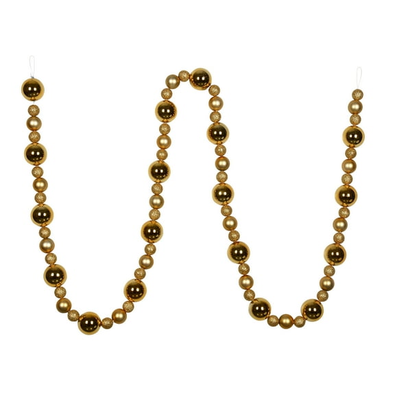 Vickerman 9' Copper Gold Assorted Christmas Ball Ornament Garland