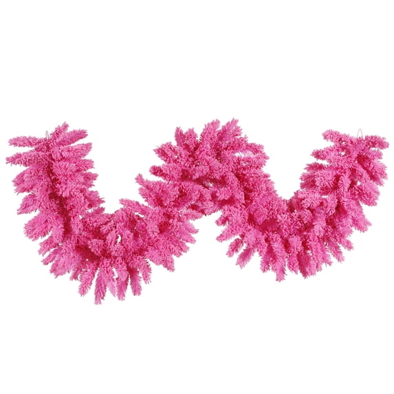 Vickerman 9' Flocked Pink Fir Artificial Christmas Garland, Unlit