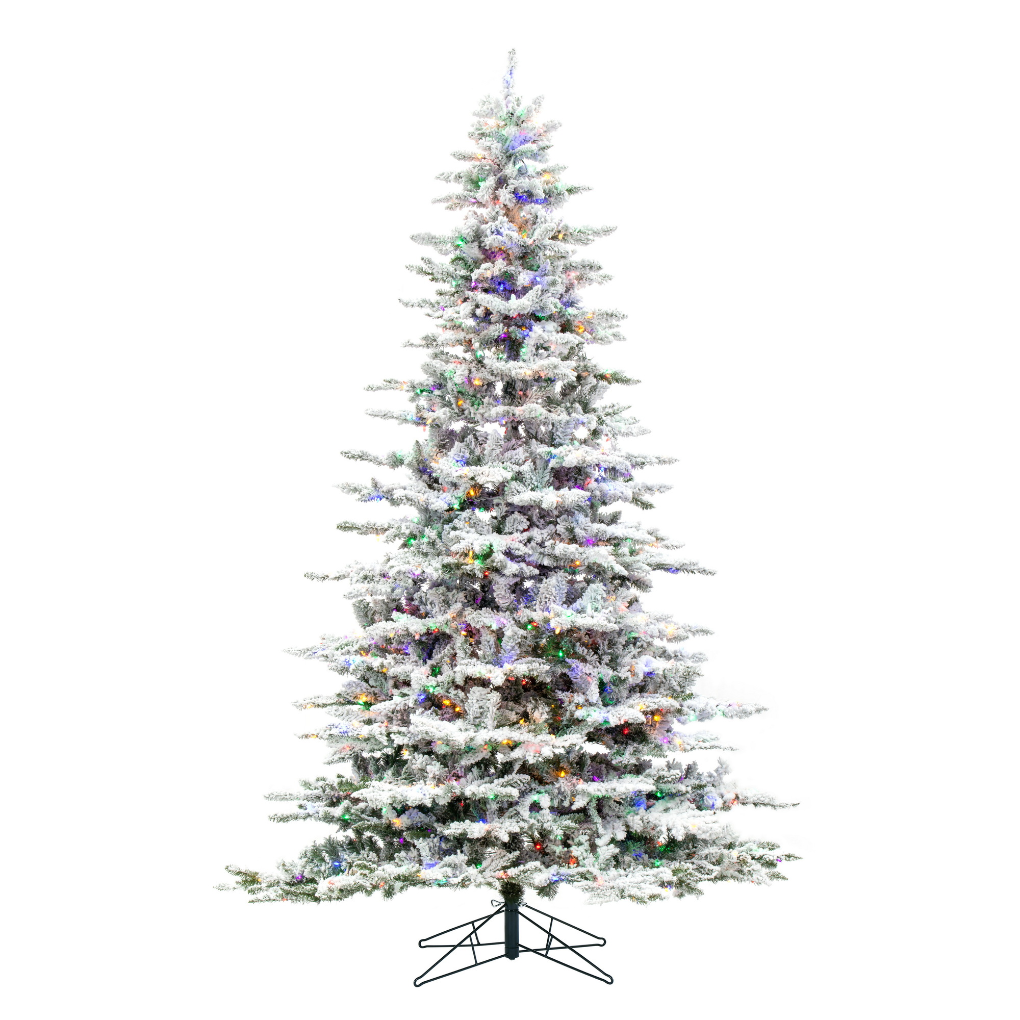 Vickerman 9' Flocked Utica Fir Artificial Christmas Tree, MultiColored
