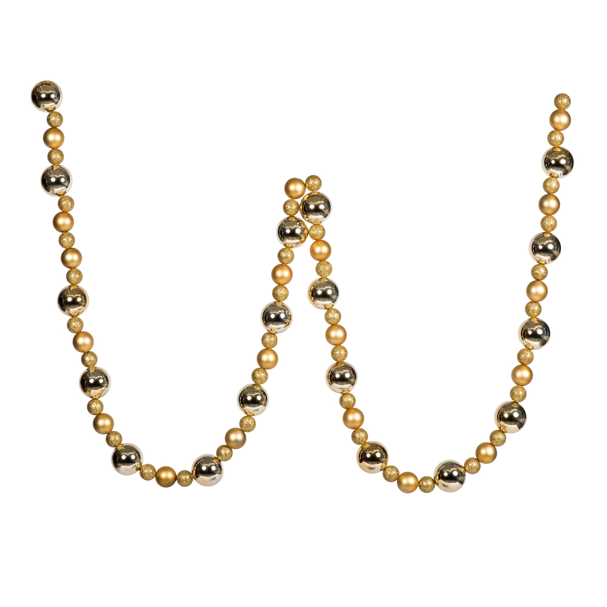 9' Gold Shatterproof Christmas Ball Ornament Garland