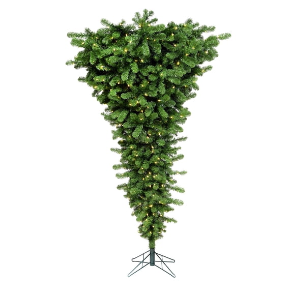 Vickerman 9' Green Upside Down Artificial Christmas Tree, Warm White LED Dura-lit Lights