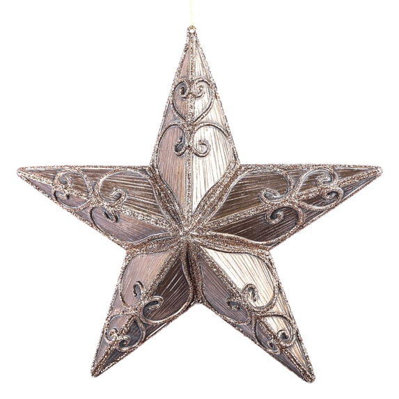 Vickerman 9" Mocha Antique Swirl Star Christmas Ornament