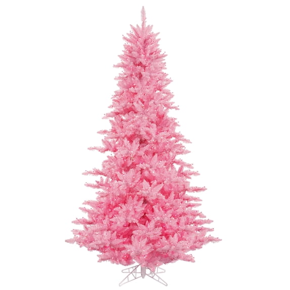 Vickerman 9' Pink Fir Artificial Christmas Tree, Pink Dura-lit LED Lights