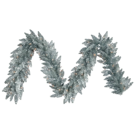 Vickerman 9' Silver Artificial Christmas Garland, Unlit