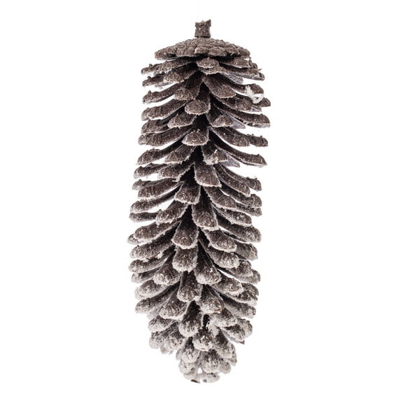 Vickerman 9" Snowy Glitter Pinecone Ornament, 2 per bag.