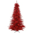 thumbnail image 1 of Vickerman 9' Tinsel Red Artificial Christmas Tree, Unlit, 1 of 2