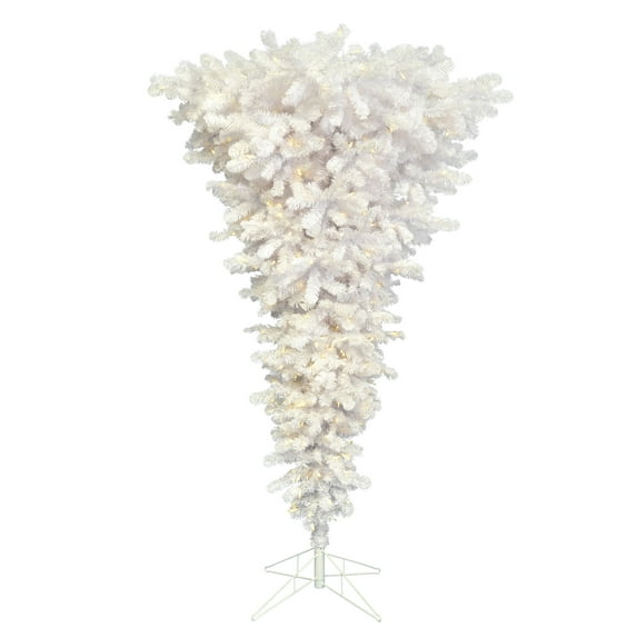 Vickerman 9' White Upside Down Artificial Christmas Tree,1000 Warm White LED Lights