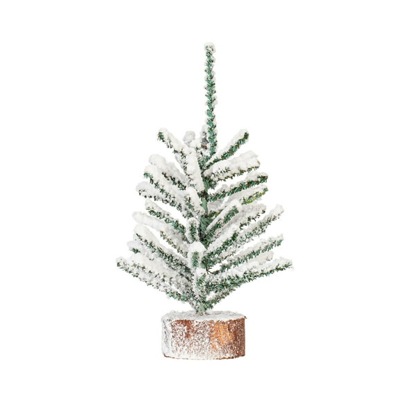 Vickerman 9" flocked Mini Pine Artificial Christmas tree, Set of 6