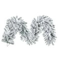 thumbnail image 1 of Vickerman A895217 9 ft. x 18 in. Flocked Utica Fir Artificial Unlit Garland with 270 Realistic Flocked PVC Tips - White, 1 of 1