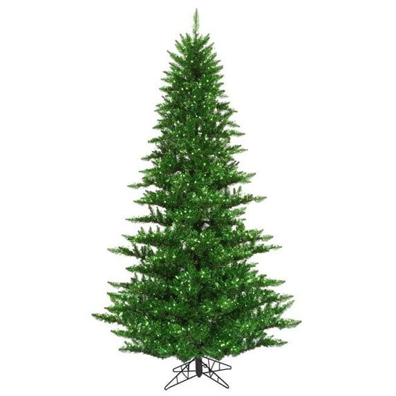 Vickerman K165781LED 9 ft. x 64 in. Tinsel Green Artificial Christmas Tree with 2326 PVC Tips & 1000 Dura-Lit LED Lights