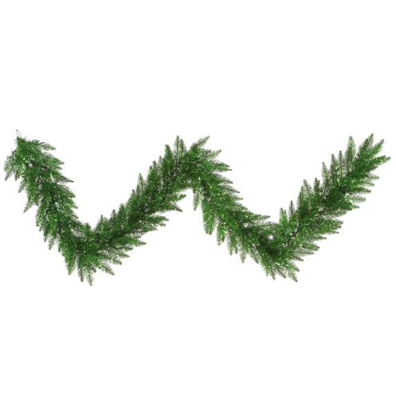 Vickerman 9' x 14" Tinsel Green Fir Artificial Christmas Garland.