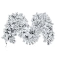thumbnail image 1 of Vickerman 9' x 16" Flocked Alaskan Artificial Christmas Garland, Warm White LED Mini Lights, 1 of 4