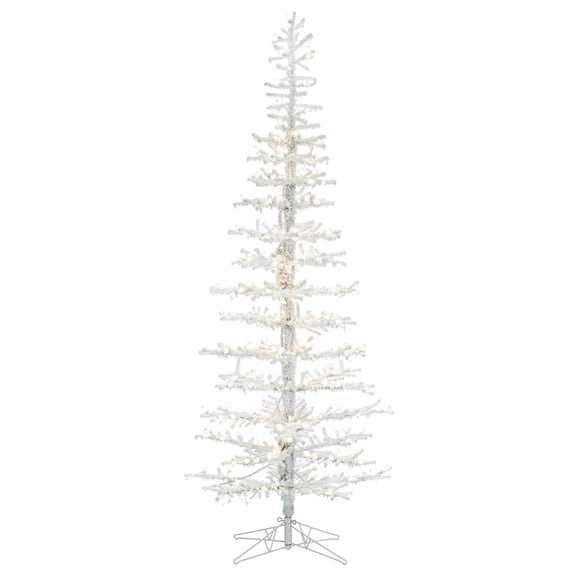 Vickerman 9' x 37" Flocked Kuna Pine Artificial Christmas Tree, Warm White LED Lights