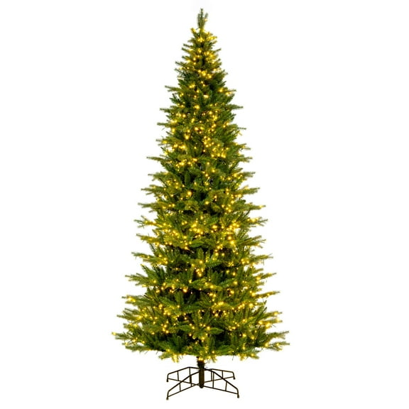 Vickerman 9' x 52" Balsam Spruce Slim Artificial Christmas Tree, 3mm LED Color Changing Lights